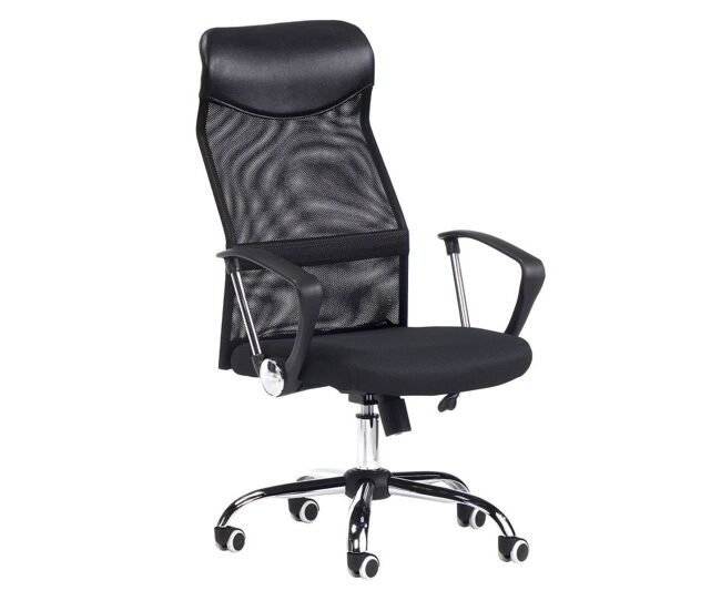 Silla de oficina con respaldo transpirable en polipiel negro y negro 108,5-116,5x60,5 cm mega negro polipiel - negro 3d 60,5 x 116,5 x 65 cm
