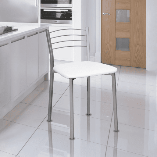 Conjunto de 4 cadeiras de cozinha Chef-S Cinzento - Branco 41 x 63 x 40 cm