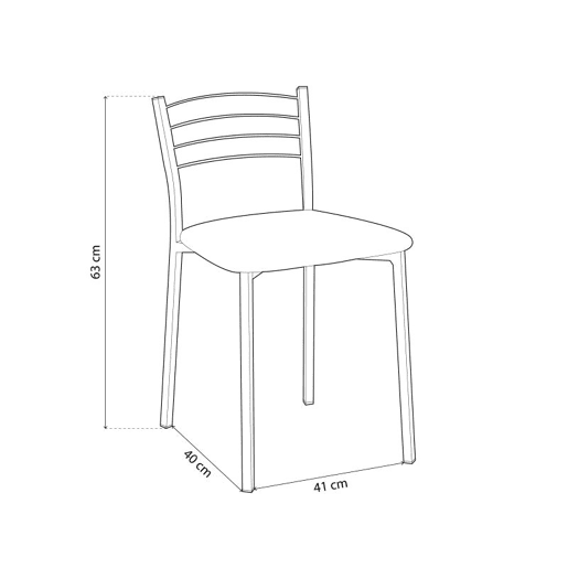 Conjunto de 4 cadeiras de cozinha Chef-S Cinzento - Branco 41 x 63 x 40 cm
