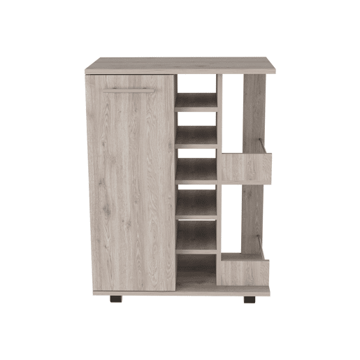 Carrinho de bar com suporte para garrafas e rodas , 82.09 cm X 59.99 cm X 37.49 cm , Cinder