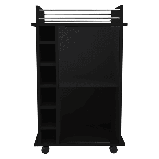 Bar Trolley Dukat, com rodas e porta de vidro Bar Trolley Dukat, com rodas e porta de vidro