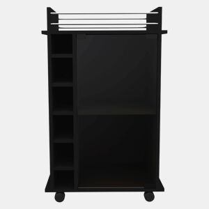 Bar Trolley Dukat, com rodas e porta de vidro