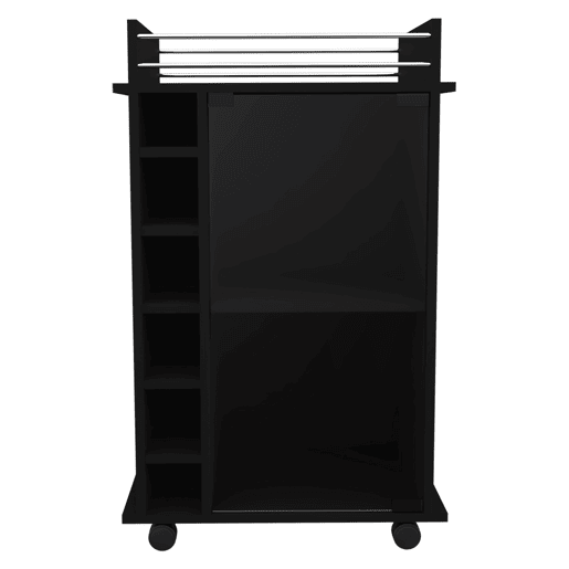 Bar Trolley Dukat, com rodas e porta de vidro Bar Trolley Dukat, com rodas e porta de vidro