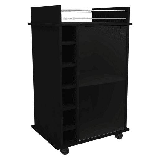 Bar Trolley Dukat, com rodas e porta de vidro Bar Trolley Dukat, com rodas e porta de vidro