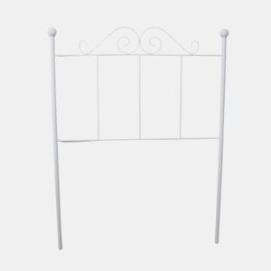 Cabeceira Palace em ferro forjado para cama de 150cm, branca, 158x125x4.