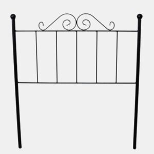 Cabeceira Palace em ferro forjado para cama de 135 cm, preta, 143x125x4.