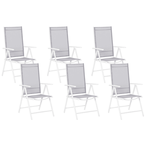 Conjunto de 6 cadeiras de jardim CATANIA Metal Cinzento