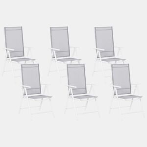 Conjunto de 6 cadeiras de jardim CATANIA Metal Cinzento