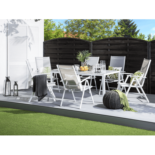 Conjunto de 6 cadeiras de jardim CATANIA Metal Cinzento