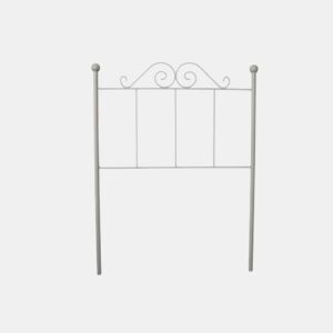 Cabeceira Palace em ferro forjado para cama de 90cm, bege, 98x125x4.