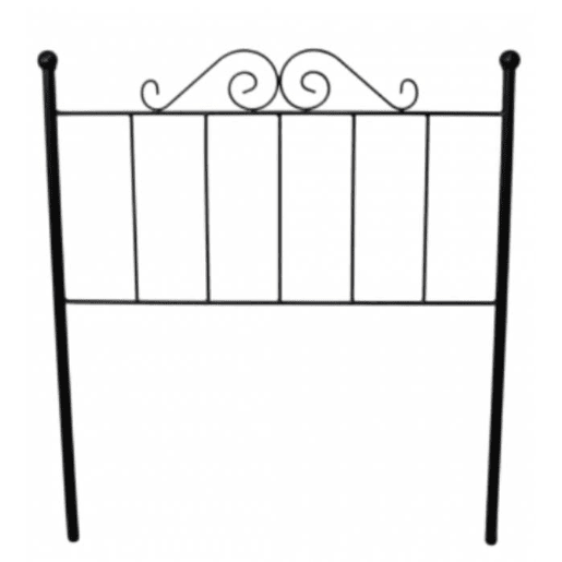 Cabeceira Palace em ferro forjado para cama de 150cm, preta, 158x125x4.