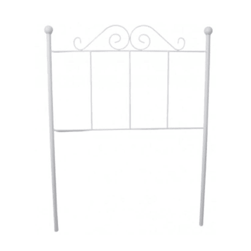 Cabeceira Palace em ferro forjado para cama de 90cm, branca, 98x125x4.