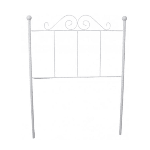 Cabeceira Palace em ferro forjado para cama de 105cm, branca, 113x125x4.