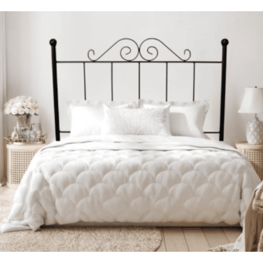 Cabeceira Palace em ferro forjado para cama de 105 cm, preta, 113 x 125 x 4 mm.