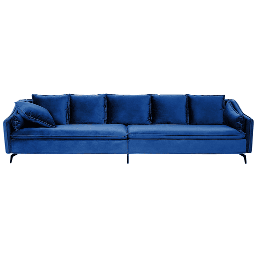 Sofá AURE Veludo Azul marinho 4 lugares