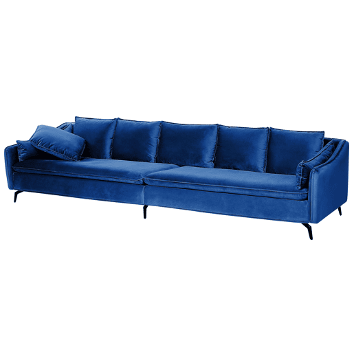 Sofá AURE Veludo Azul marinho 4 lugares
