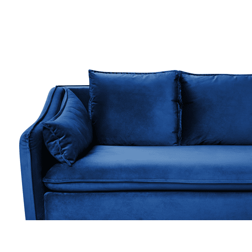 Sofá AURE Veludo Azul marinho 4 lugares
