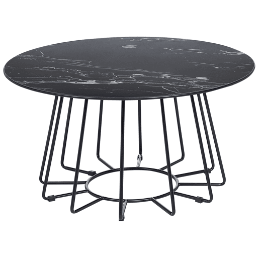 Mesa de centro BERNIE Vidro de segurança (temperado) Mármore preto