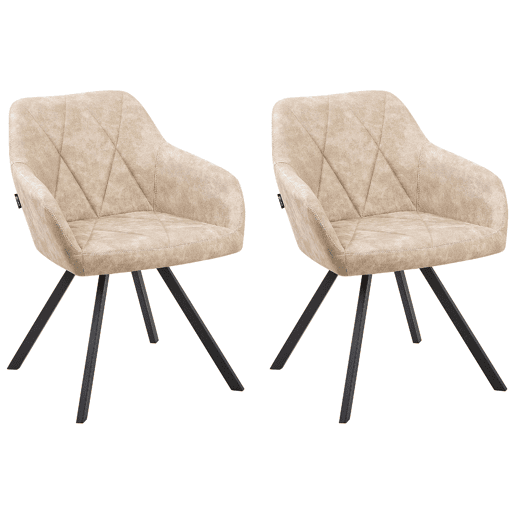 Conjunto de 2 cadeiras de jantar MONEE Creme Conjunto de 2 cadeiras de jantar MONEE Creme