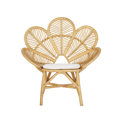 Conjunto de 2 cadeiras pavão FLORENTINE Rattan Natural