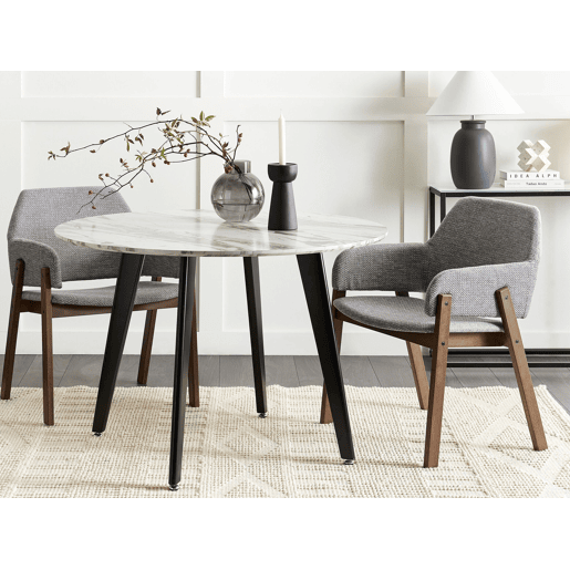 Conjunto de 2 cadeiras de jantar ALBION Cinzento