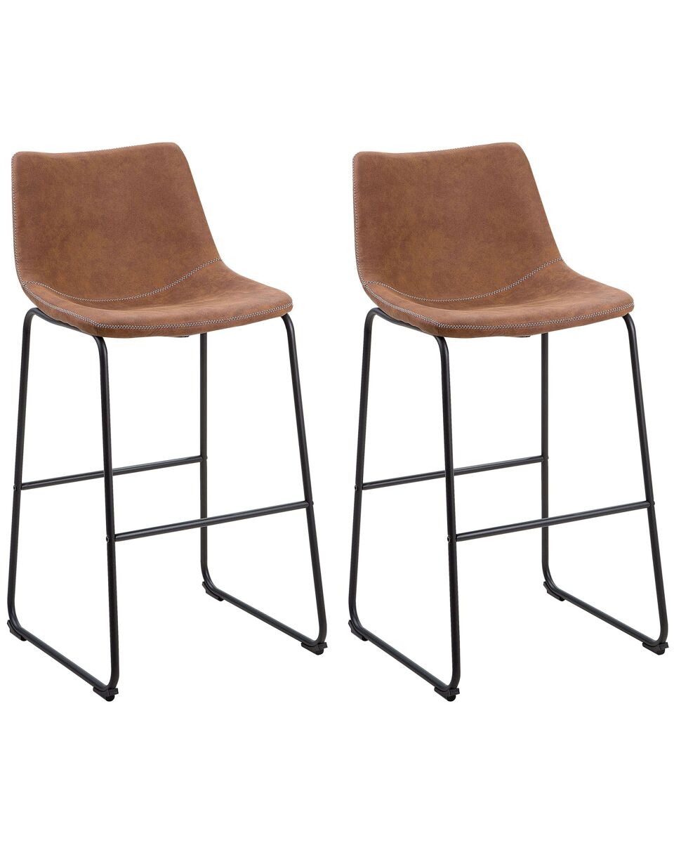 Beliani Silla de bar FRANKS Dorado
