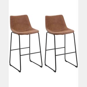 Conjunto de 2 bancos de bar FRANKS Castanho dourado