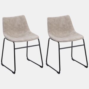Conjunto de 2 cadeiras de jantar BATAVIA Creme