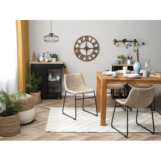 Conjunto de 2 cadeiras de jantar BATAVIA Creme