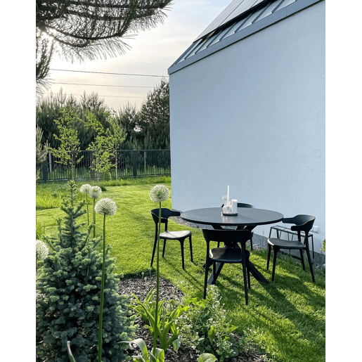 Mesa de refeição de jardim MALETTO 120 cm 120 cm Vidro Preto