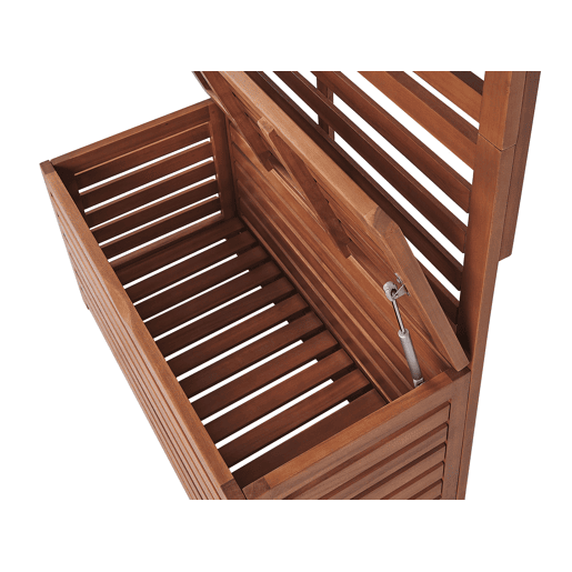 Banco de jardim com painel de parede MATINO Madeira de acácia 80 cm 40 cm Castanho