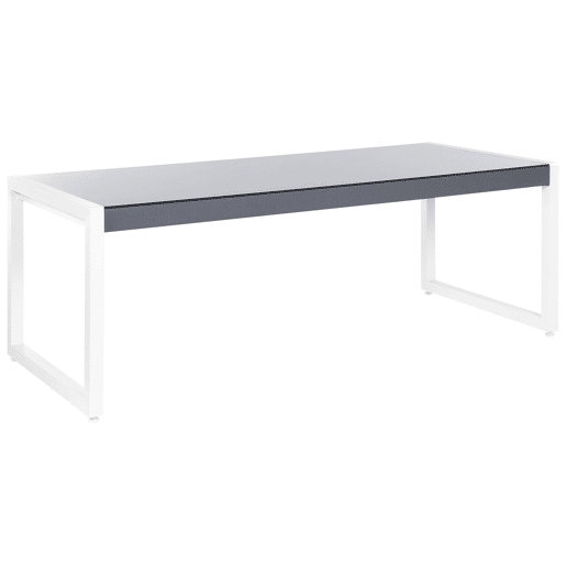 Mesa de refeição de jardim BACOLI 210 cm 90 cm Vidro Branco creme