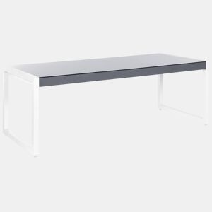 Mesa de refeição de jardim BACOLI 210 cm 90 cm Vidro Branco creme