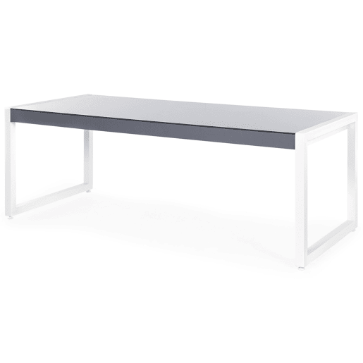 Mesa de refeição de jardim BACOLI 210 cm 90 cm Vidro Branco creme