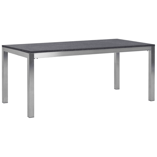 Mesa de refeição de jardim GROSSETO 180 cm 90 cm Flameado Granito Cinzento grafite
