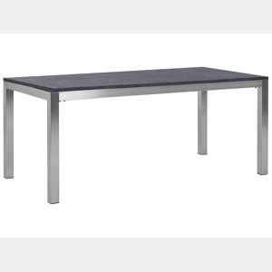Mesa de refeição de jardim GROSSETO 180 cm 90 cm Flameado Granito Cinzento grafite