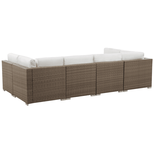 Conjunto de sofás de jardim de canto 6 lugares BELVEDERE Branco
