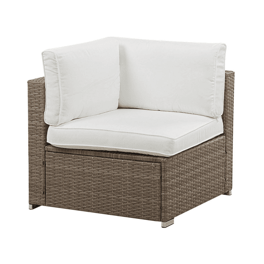 Conjunto de sofás de jardim de canto 6 lugares BELVEDERE Branco