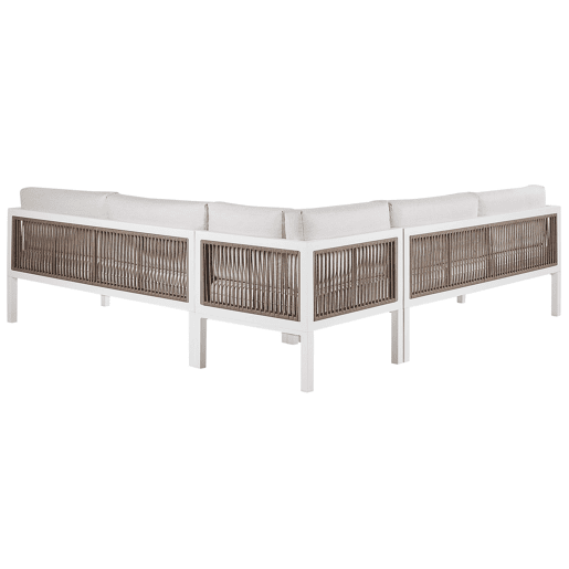 Conjunto de sofás de jardim de canto 4 lugares BORELLO à esquerda Metal Creme