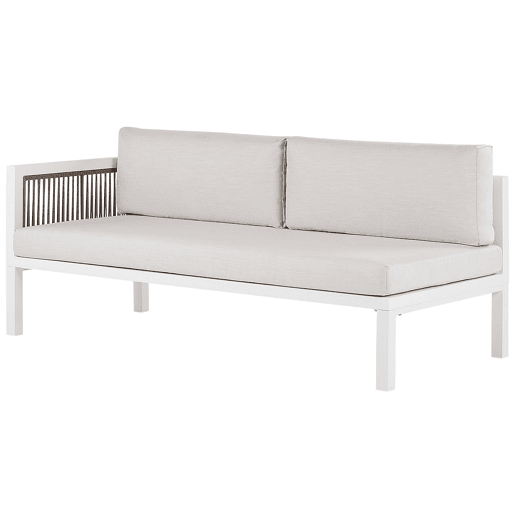 Conjunto de sofás de jardim de canto 4 lugares BORELLO à esquerda Metal Creme