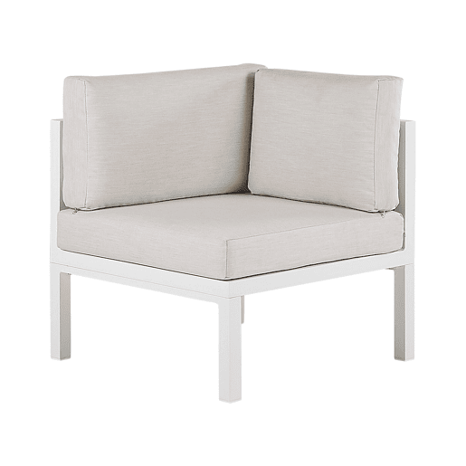 Conjunto de sofás de jardim de canto 4 lugares BORELLO à esquerda Metal Creme