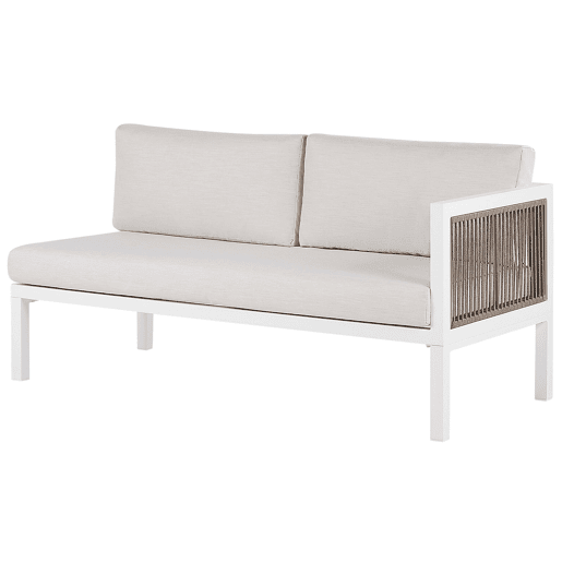 Conjunto de sofás de jardim de canto 4 lugares BORELLO à esquerda Metal Creme