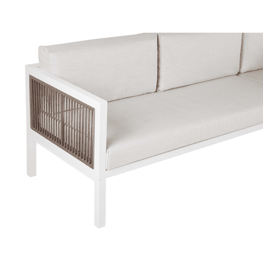 Conjunto de sofás de jardim de canto 4 lugares BORELLO à esquerda Metal Creme