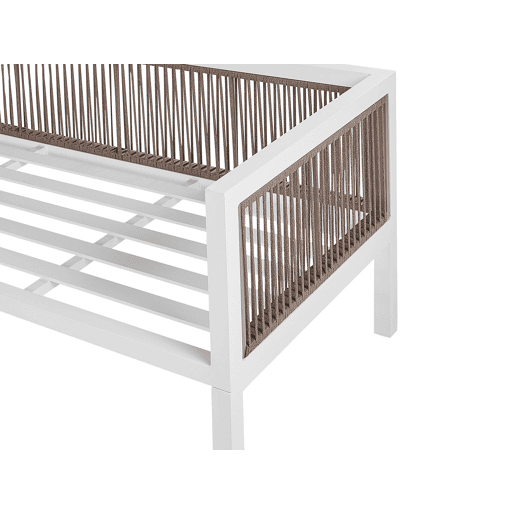 Conjunto de sofás de jardim de canto 4 lugares BORELLO à esquerda Metal Creme