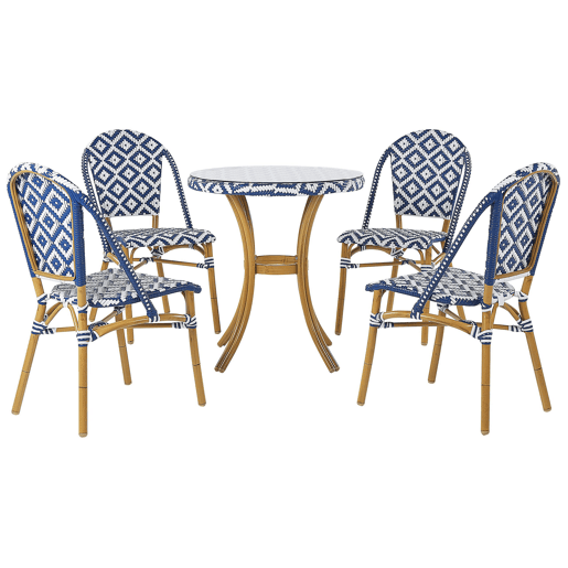 Conjunto de refeições de jardim 4 lugares RIFREDDO Azul