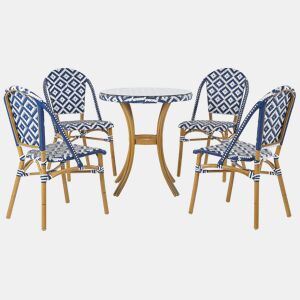 Conjunto de refeições de jardim 4 lugares RIFREDDO Azul