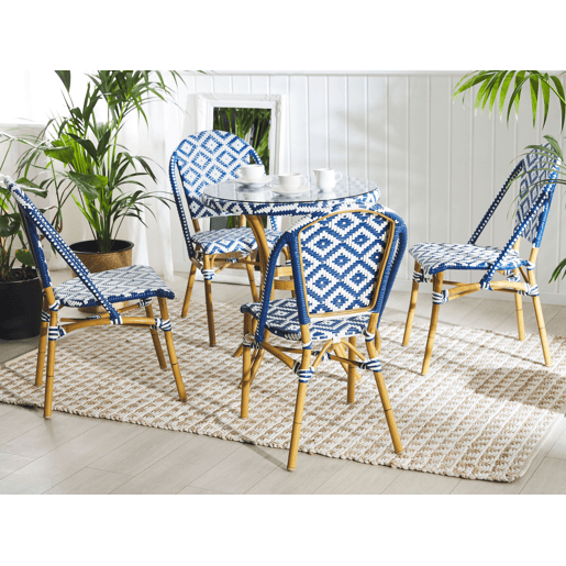 Conjunto de refeições de jardim 4 lugares RIFREDDO Azul
