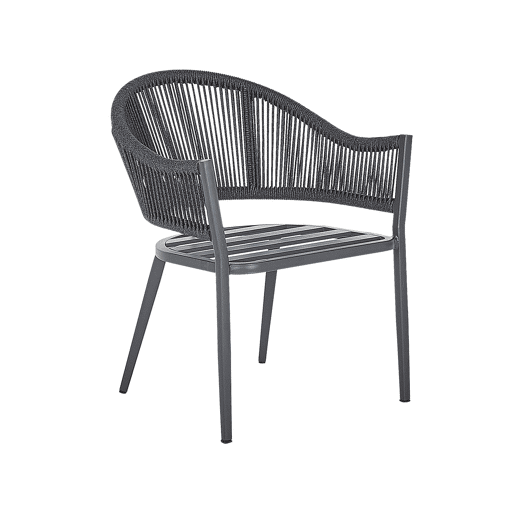 Conjunto de 2 cadeiras de jardim com almofadas MILETO Metal Cinzento Conjunto de 2 cadeiras de jardim com almofadas MILETO Metal Cinzento