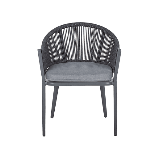 Conjunto de 2 cadeiras de jardim com almofadas MILETO Metal Cinzento Conjunto de 2 cadeiras de jardim com almofadas MILETO Metal Cinzento
