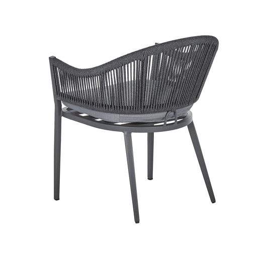 Conjunto de 2 cadeiras de jardim com almofadas MILETO Metal Cinzento Conjunto de 2 cadeiras de jardim com almofadas MILETO Metal Cinzento